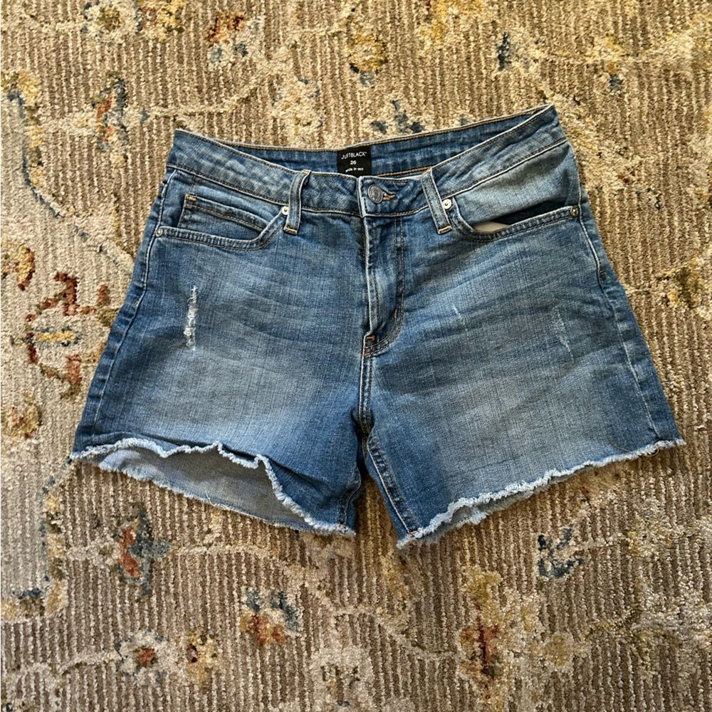 Just Black Blue Jean Shorts Vintage Cut-Off Style